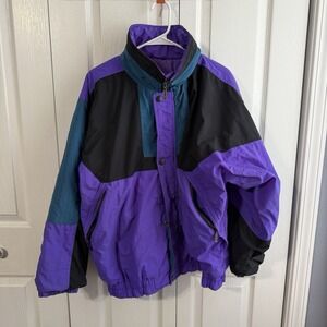 Drift Multicolor Colorblock Full Zip Snap Ski Winter Coat Men's Size XL VTG 90s